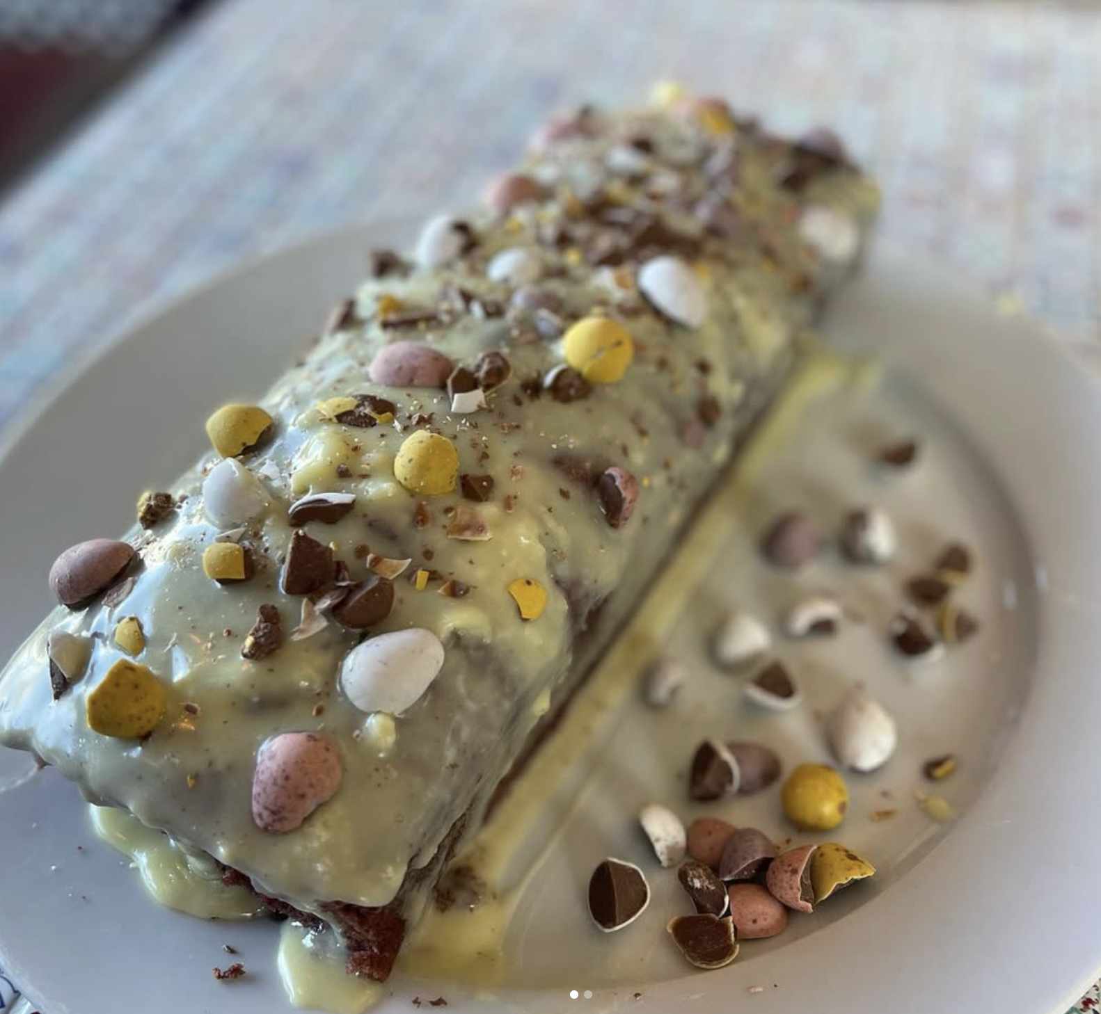 Easter crepe with cream and mini eggs